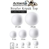 Artlantis Strafor Köpük Top 2 cm 10 Adet Köpük Top Küre Toplar Yuvarlak Strafor Köpük Top Okul Deney Hobi Sanat - Beyaz - Standart - 2cm