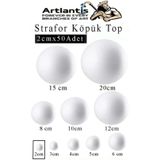 Artlantis Strafor Köpük Top 2 Cm 50 Adet Köpük Top Küre Toplar Yuvarlak Strafor Köpük Top Oku