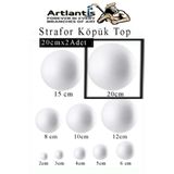 Artlantis Strafor Köpük Top 20 cm 2 Adet Köpük Top Küre Toplar Yuvarlak Strafor Köpük Top Okul Deney Hobi Sana