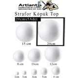 Artlantis Strafor Köpük Top 20 cm 5 Adet Köpük Top Küre Toplar Yuvarlak Strafor Köpük Top Okul Deney Hobi Sanat - Beyaz - Standart - 20cm