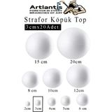 Artlantis Strafor Köpük Top 3 cm 20 Adet Köpük Top Küre Toplar Yuvarlak Strafor Köpük Top Okul Deney Hobi Sanat - Beyaz - Standart - 3cm