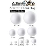 Artlantis Strafor Köpük Top 4 cm 20 Adet Köpük Top Küre Toplar Yuvarlak Strafor Köpük Top Okul Deney Hobi Sanat - Beyaz - Standart - 4cm