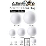 Artlantis Strafor Köpük Top 5 cm 10 Adet Köpük Top Küre Toplar Yuvarlak Strafor Köpük Top Okul Deney Hobi Sanat - Beyaz - Standart - 5cm