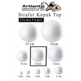 Artlantis Strafor Köpük Top 5 cm 10 Adet Köpük Top Küre Toplar Yuvarlak Strafor Köpük Top Okul Deney Hobi Sanat
