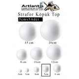 Artlantis Strafor Köpük Top 5 cm 5 Adet Köpük Top Küre Toplar Yuvarlak Strafor Köpük Top Okul Deney Hobi Sanat