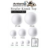 Artlantis Strafor Köpük Top 6 cm 10 Adet Köpük Top Küre Toplar Yuvarlak Strafor Köpük Top Okul Deney Hobi Sanat