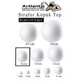 Artlantis Strafor Köpük Top 8 cm 10 Adet Köpük Top Küre Toplar Yuvarlak Strafor Köpük Top Okul Deney Hobi Sanat