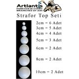 Artlantis Strofor Köpük Top 2cm 3cm 4cm 5cm 6cm 8cm 10CM 24 Adet Yuvarlak Strafor Top Küre Okul Deney Köpük Toplar - Standart - Beyaz