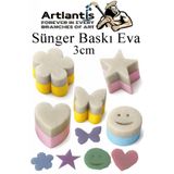 Artlantis Sünger Baskı Seti 5 li 1 Paket Sünger Baskı Eva Şekilli Sünger Boya Damga Okul Öncesi Kreş Anasınıfı