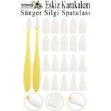 Artlantis Sünger Silgi Spatulası 1 Paket Eskiz Karakalem Karıştırıcı Sünger Silici Spatula Eskiz Sileceği - Beyaz - Standart