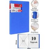 Artlantis Sunum Dosyası 10 Lu 1 Paket Poşet Dosyalı Katalog Dosyası 10 Poşetli Kendinden Dosya Plastik Kapaklı - Mavi - A4 - Standart