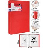 Artlantis Sunum Dosyası 100 Lü 1 Paket Poşet Dosyalı Katalog Dosyası 100 Poşetli Kendinden Dosya Plastik Kapaklı - Kırmızı - A4