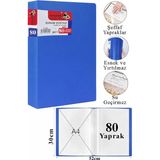 Artlantis Sunum Dosyası 100 Lü 1 Paket Poşet Dosyalı Katalog Dosyası 100 Poşetli Kendinden Dosya Plastik Kapaklı - Mavi - A4