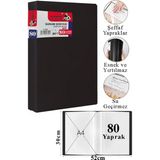 Artlantis Sunum Dosyası 100 Lü 1 Paket Poşet Dosyalı Katalog Dosyası 100 Poşetli Kendinden Dosya Plastik Kapaklı - Siyah - A4