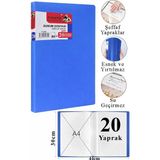 Artlantis Sunum Dosyası 20 Li 1 Paket Poşet Dosyalı Katalog Dosyası 20 Poşetli Kendinden Dosya Plastik Kapaklı - Mavi - A4 - Standart