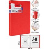Artlantis Sunum Dosyası 30 Lu 1 Paket Poşet Dosyalı Katalog Dosyası 30 Poşetli Kendinden Dosya Plastik Kapaklı - Kırmızı - A4 - Standart