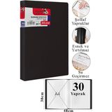 Artlantis Sunum Dosyası 30 Lu 1 Paket Poşet Dosyalı Katalog Dosyası 30 Poşetli Kendinden Dosya Plastik Kapaklı - Siyah - A4 - Standart