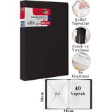 Artlantis Sunum Dosyası 60 Lı 1 Paket Poşet Dosyalı Katalog Dosyası 60 Poşetli Kendinden Dosya Plastik Kapaklı - Siyah - A4