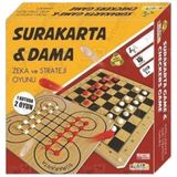 Artlantis Surakarta Dama Zeka ve Strateji Oyunu 1 Paket Surakarta ve Dama Oyunu Ahşap Çift Yönlü Kutu Oyunu - 28 cm
