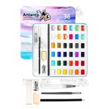 Artlantis Tablet Sulu Boya 36 Renk Teneke Kutu 1 Paket 36 lı Taş Sulu Boya Çıkarılabilir Tablet Suluboya Resim Hobi Sanat