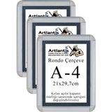 Artlantis Tak Çıkar Rondo Çerçeve A4 21 x 30 cm 3 Adet - Gri - Standart