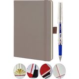 Artlantis Tarihsiz Ajanda Çizgili Sert Kapak Lastikli 13X21 cm ve Pilot Kalem Seti 1 Paket Not Defteri Çizgili Kalem Tutuculu - Gri