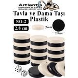 Artlantis Tavla Pulu Küçük Boy No:2 1 Paket Tavla ve Dama Taşı Plastik 2.8 cm Zar Hediyeli Gri Siyah 28 mm Oyun Pulu - Siyah - Beyaz - 28mm - Standart