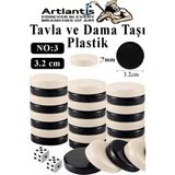 Artlantis Tavla Pulu Orta Boy No:3 1 Paket Tavla ve Dama Taşı Plastik 3.2 cm Zar Hediyeli Gri Siyah 32 mm Oyun Pulu - Siyah - Beyaz - 32mm - Standart