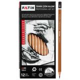 Artlantis Teknik Çizim Kalemi 12 li 1 Paket Fatih Dereceli Kalem Seti Profesyonel Set Eskiz Karakalem Yumuşak