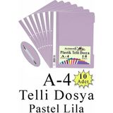 Artlantis Telli Dosya Pastel Lila A4 10 Adet Şeffaf Kapaklı Ekonomik Kırtasiye Ürünü