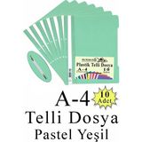 Artlantis Telli Dosya Pastel Yeşil A4 Ölçülerde Ekonomik Şeffaf Kapaklı Kırtasiye