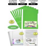 Artlantis Telli Dosya Plastik A4 10 Lu Poşet Dosya 50 Li A4 Fotokopi Kağıdı 100 Adet 1 Paket Ekonomik Şeffaf Kapak Dosya - Açık Yeşil