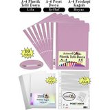 Artlantis Telli Dosya Plastik A4 10 Lu Poşet Dosya 50 Li A4 Fotokopi Kağıdı 100 Adet 1 Paket Ekonomik Şeffaf Kapak Dosya - Lila