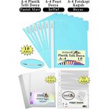Artlantis Telli Dosya Plastik A4 10 Lu Poşet Dosya 50 Li A4 Fotokopi Kağıdı 100 Adet 1 Paket Ekonomik Şeffaf Kapak Dosya - Pastel Mavi
