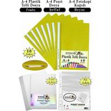 Artlantis Telli Dosya Plastik A4 10 Lu Poşet Dosya 50 Li A4 Fotokopi Kağıdı 100 Adet 1 Paket Ekonomik Şeffaf Kapak Dosya - Sarı