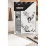 Artlantis Telli Eskiz Defteri A5 cm 1 Adet Herboy 90 gr Eskiz Defteri Karakalem Çizim 40 Sayfa Dokulu Kağıt Üstten Açılmalı Ezkiz - Çok Renkli - Standart