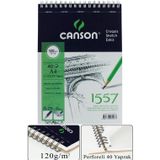 Artlantis Telli Eskiz Defteri Canson 1557 A4 Spiralli 40 Yaprak 1 Adet 120 gr 210x297 mm Üstten Açılmalı Karakalem Sketch Book