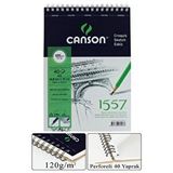 Artlantis Telli Eskiz Defteri Canson 1557 A5 Spiralli 40 Yaprak 1 Adet 120 Gr 148x210 Mm Üstten Açılmalı Karakalem Sketch Book Çok Renkli