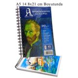 Artlantis Telli Suluboya Bloğu A5 210gr 20 Yaprak İnce Dokulu Eskiz Defteri Sulu Boya Kağıdı Çizim Guaj Boya G