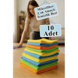 Artlantis Temizlik Bezi 10 Adet Renkli 40X40CM Mikrofiber Bez Kurulama Bezi Iz Bırakmayan Bez Leke Tutmaz Cam Bezi Mutfak Bezi - Standart