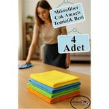 Artlantis Temizlik Bezi 4 Adet Renkli 40X40CM Mikrofiber Bez Kurulama Bezi Iz Bırakmayan Bez Leke Tutmaz Cam Bezi Mutfak Bezi - Standart
