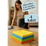 Artlantis Temizlik Bezi 4 Adet Renkli 40x40cm Mikrofiber Bez Kurulama Bezi İz Bırakmayan Bez Leke Tutmaz Cam Bezi Mutfak Bezi