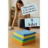 Artlantis Temizlik Bezi 5 Adet Renkli 40X40CM Mikrofiber Bez Kurulama Bezi Iz Bırakmayan Bez Leke Tutmaz Cam Bezi Mutfak Bezi - Standart
