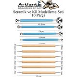 Artlantis Top Uçlu Seramik ve Kil Modelleme Seti 10LU 1 Paket Polimer Kil Şekillendirme Çömlek Oyma Çiçek Marzipan Mandala Top Ütü - Standart - Çelik Mavi