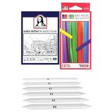 Artlantis Toz Pastel Boya 12 Renk A3 Monalisa Eskiz Defteri Pastel Dağıtma Kalemi 1 Paket Toz Soft Pastel Boya 12li Yumuşak Pastel