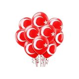Artlantis Türk Bayraklı Balon 10 Adet Ay Yıldızlı Balon Kırmızı Beyaz Bayrak Balon 29 Ekim 23 Nisan Süsleme Bayram Süsü