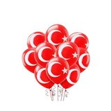 Artlantis Türk Bayraklı Balon 10 Adet Ay Yıldızlı Balon Süsleme 29 Ekim 23 Nisan Kırmızı Beyaz Balon Bayrak Balon Bayram