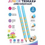 Artlantis Turkuaz Jumbo Kurşun Kalem Oluklu 2 Adet Alpino Trimax Üçgen Oluklu Kalın Kalem Pastel Renkler Kolay Tutuş ve Kullanım - Standart