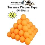 Artlantis Turuncu Pinpon Topu 50 Adet Masa Tenis Topu Evcil Hayvan Kedi Oyuncağı Okul Sınıf Etkinlik Deney Topu - Standart