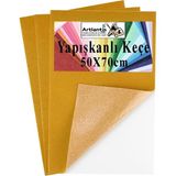 Artlantis Turuncu Yapışkanlı Keçe 50X70 cm 3 Adet 2.0 mm Kendinden Yapışkanlı Renkli Hobi Keçesi Elişi Keçe Kumaşı Anasınıfı - Standart